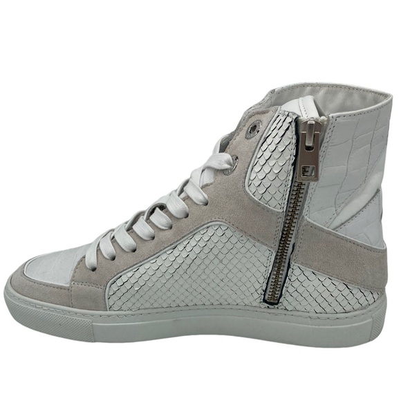 NWB Zadig & Voltaire High Flash Keith Snake Effect Leather Hi-Tops - Sz 7US - Picture 4 of 13
